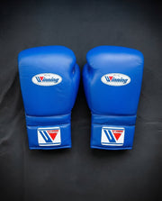 Winning Boxing Gloves Blue Padded Leather Gloves for Boxing Drills