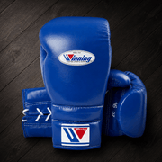 Winning Boxing Gloves Blue Leather Training Gloves for Boxing