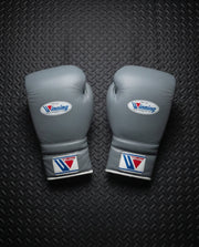 Winning Boxing Gloves Grey Padded Leather Gloves for Heavy Bag Work