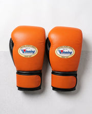 Winning Boxing Gloves Orange/Black Leather Gloves for Daily Workouts