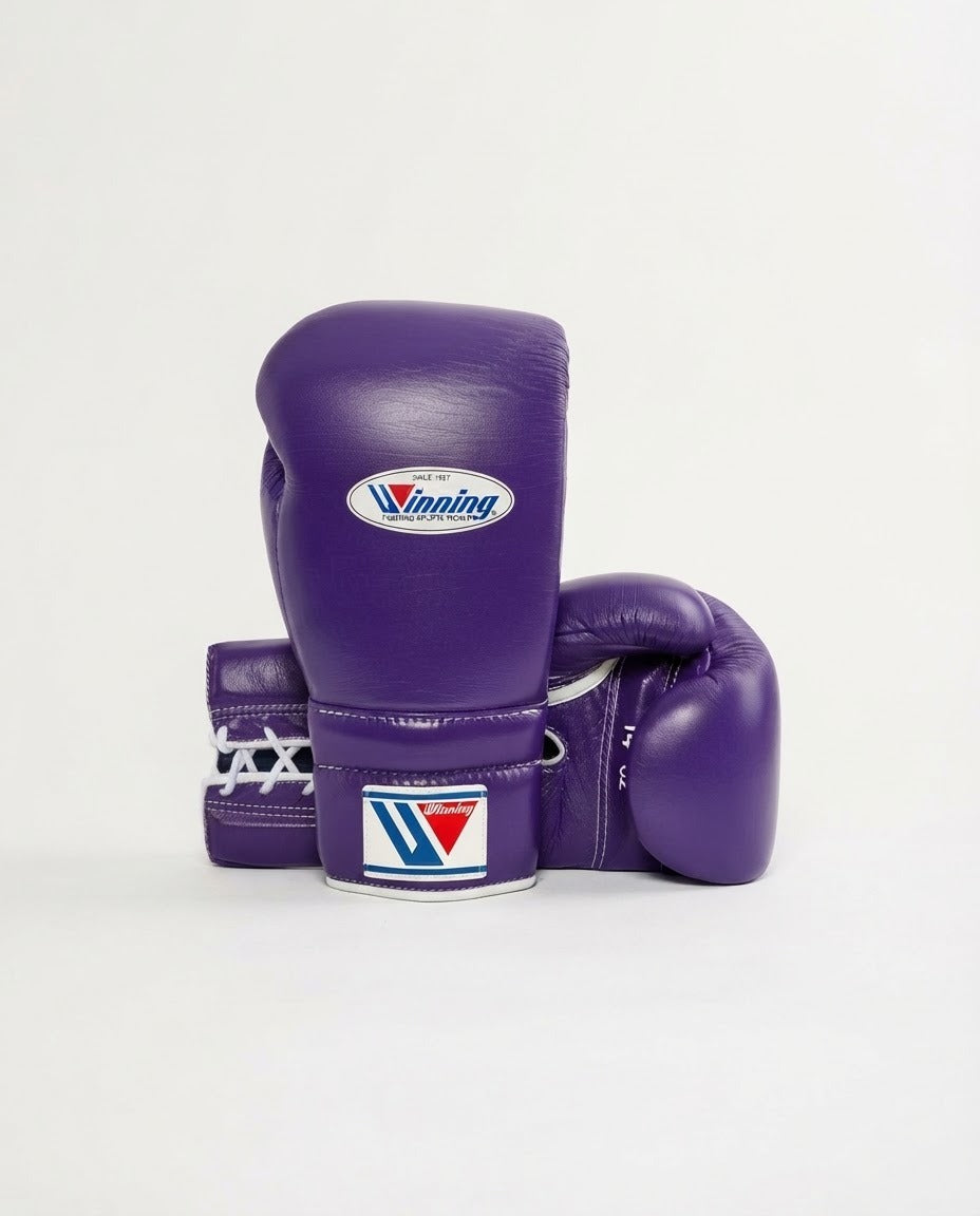 Winning Boxing Gloves Purple Leather Gloves for Intense Sessions