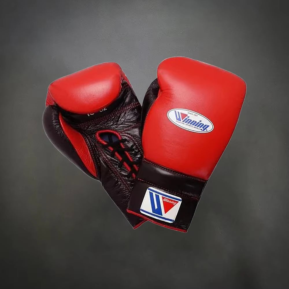 Winning Red/Brown Boxing Gloves Back View