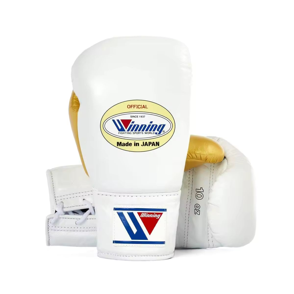 Winning White/Gold Boxing Gloves Beginner Friendly Training Gloves Lace Up