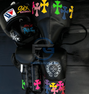 Winning Boxing Gloves Set Black Chrome Heart Style Heavy Duty Training Collection