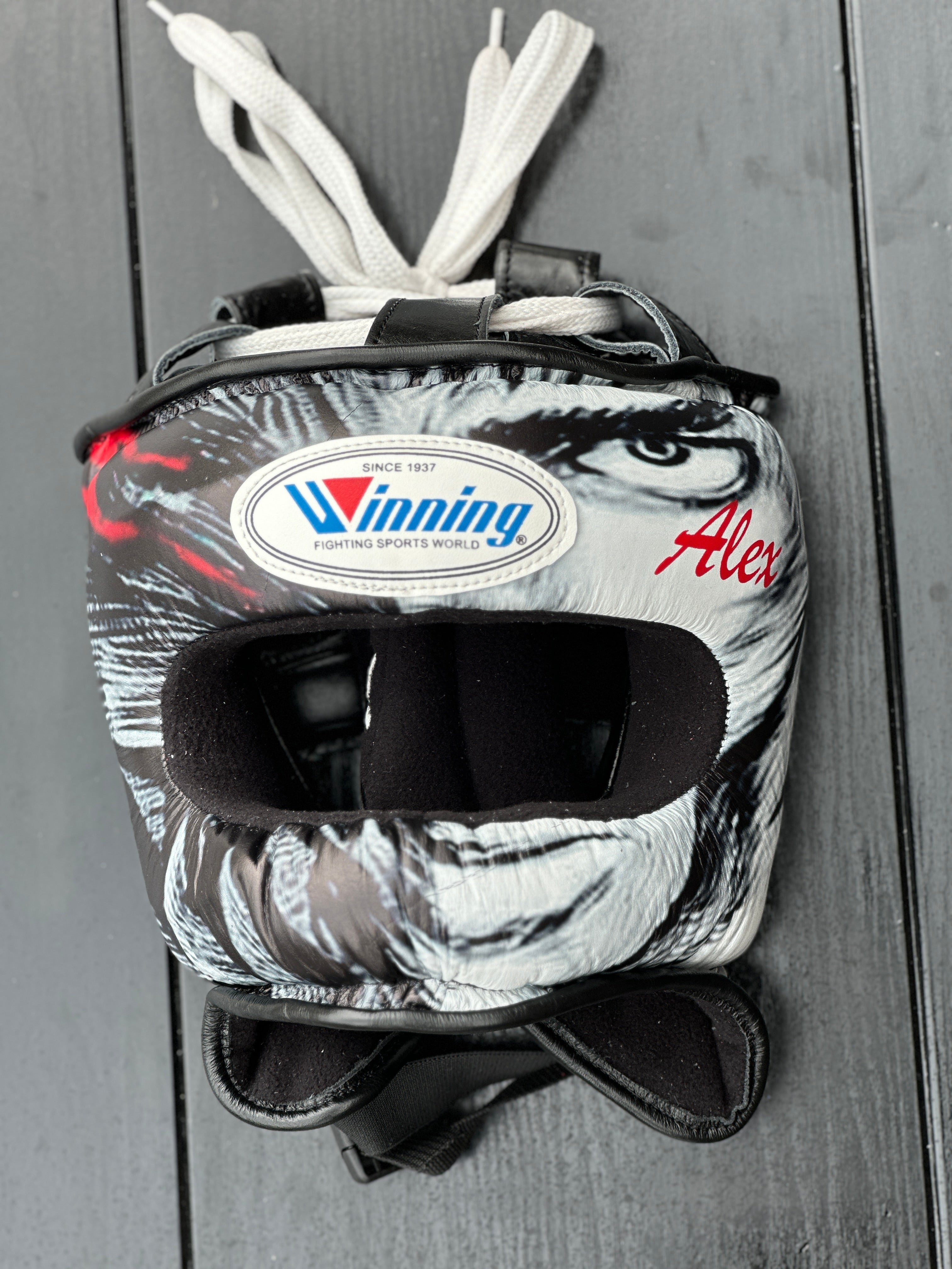 Winning Black/Red/White Boxing Set Headguard