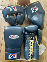Winning Dark-Blue/Gold Boxing Set Heavy Duty Gloves Training Collection