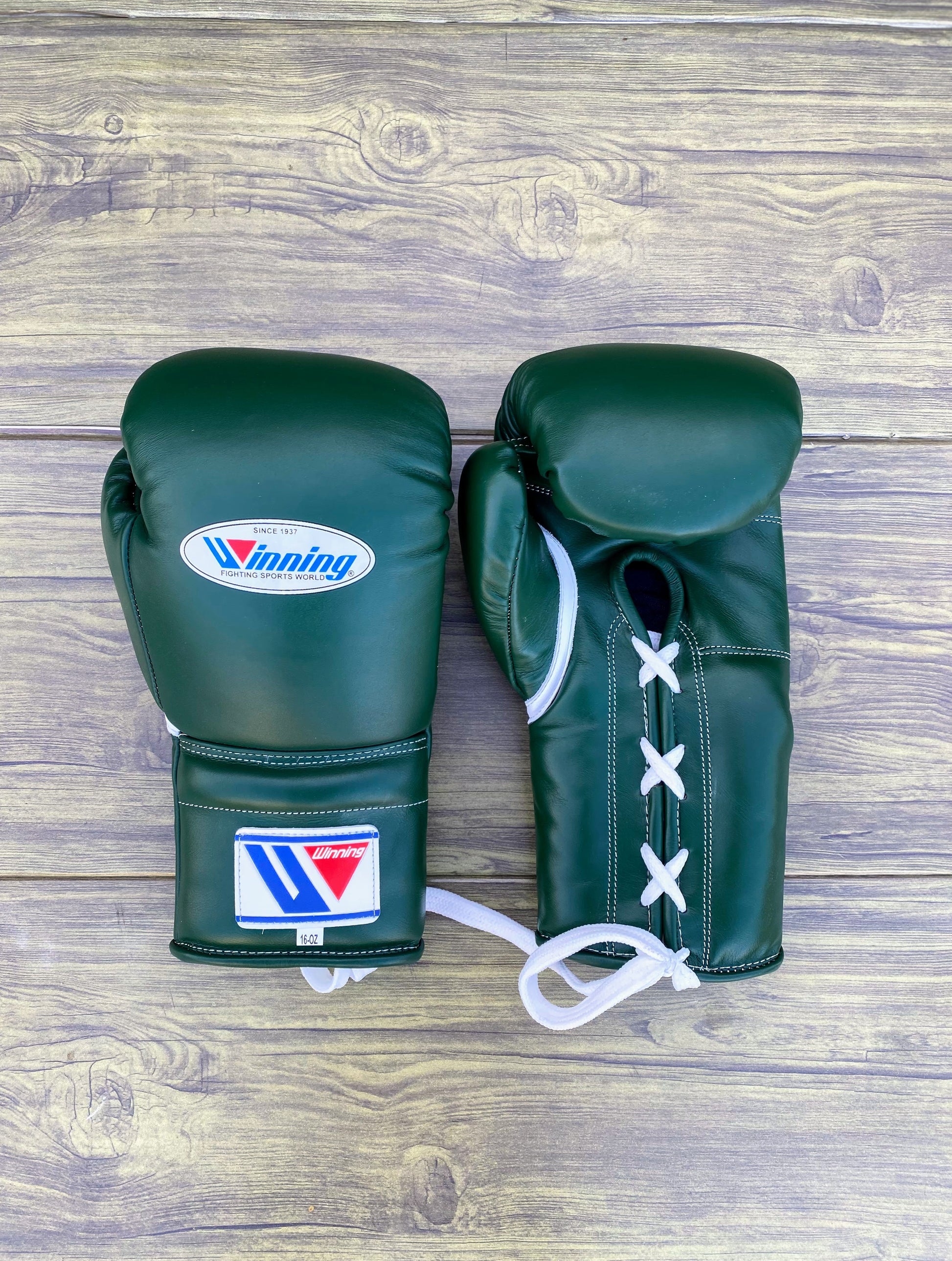 Winning Green Boxing Set Fitness Training Gloves Front View