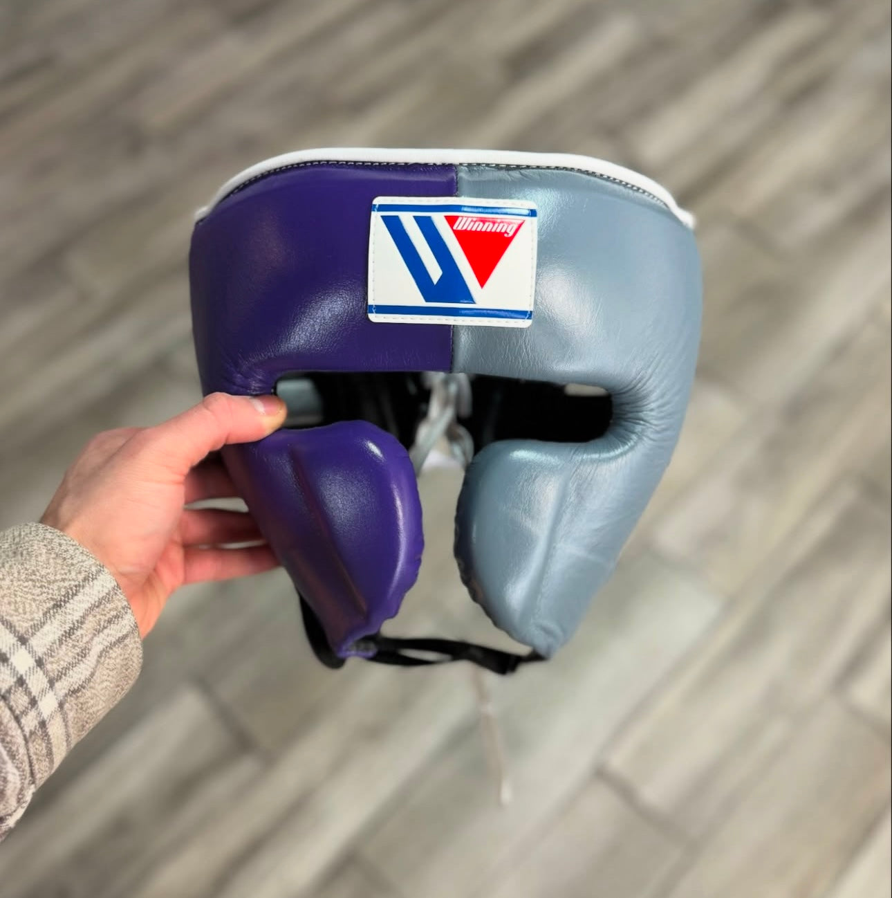 Winning Boxing Set Grey/Purple/Black Gym Training Headguard