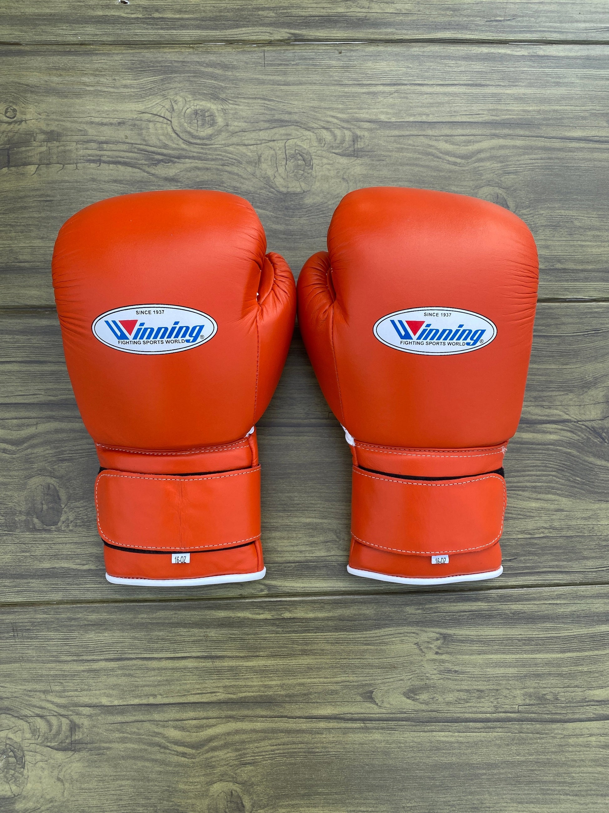 Winning Orange Boxing Set Fitness Training Gloves Back View