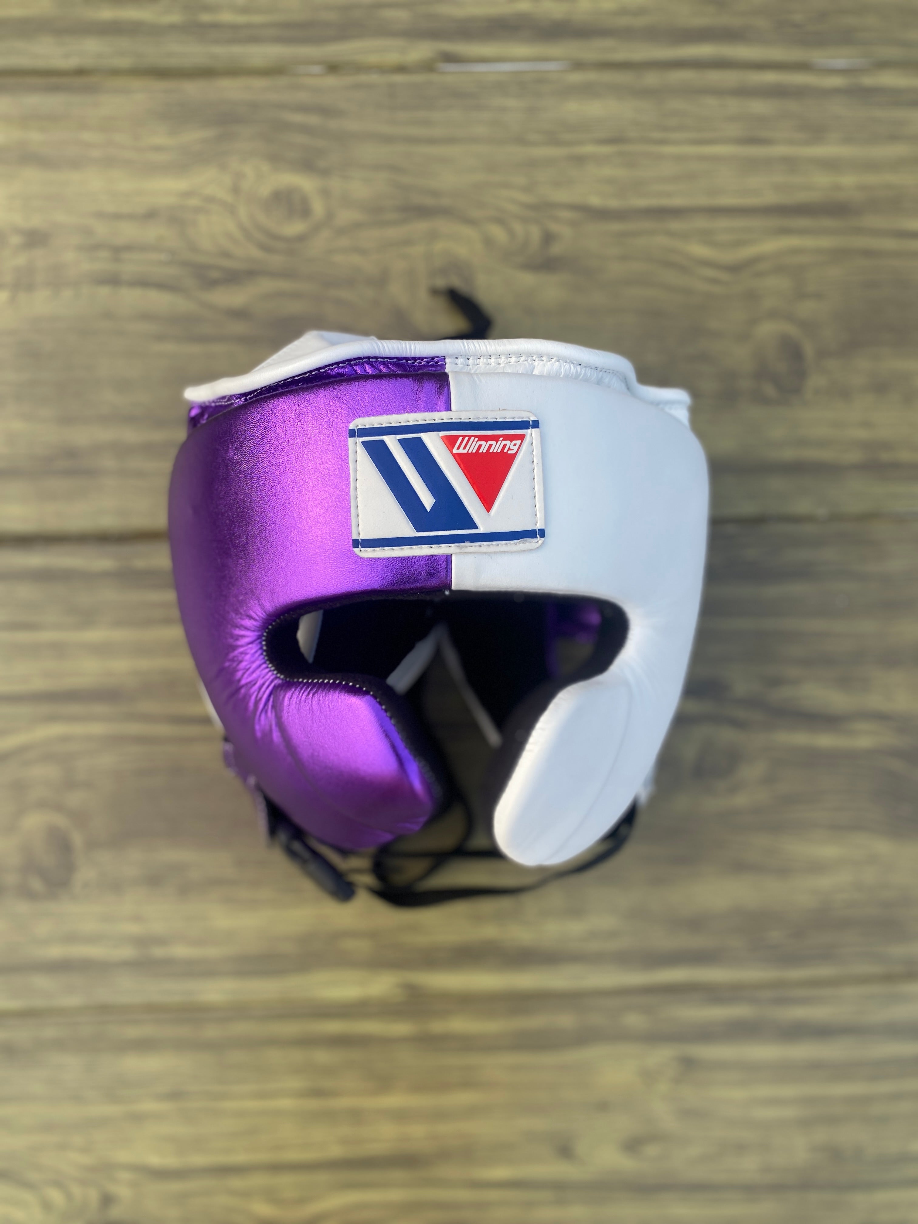 Winning White/Purple Boxing Set Fitness Headguard