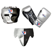 Winning Sparring Boxing Set Silver/Black Complete Gear Bundle