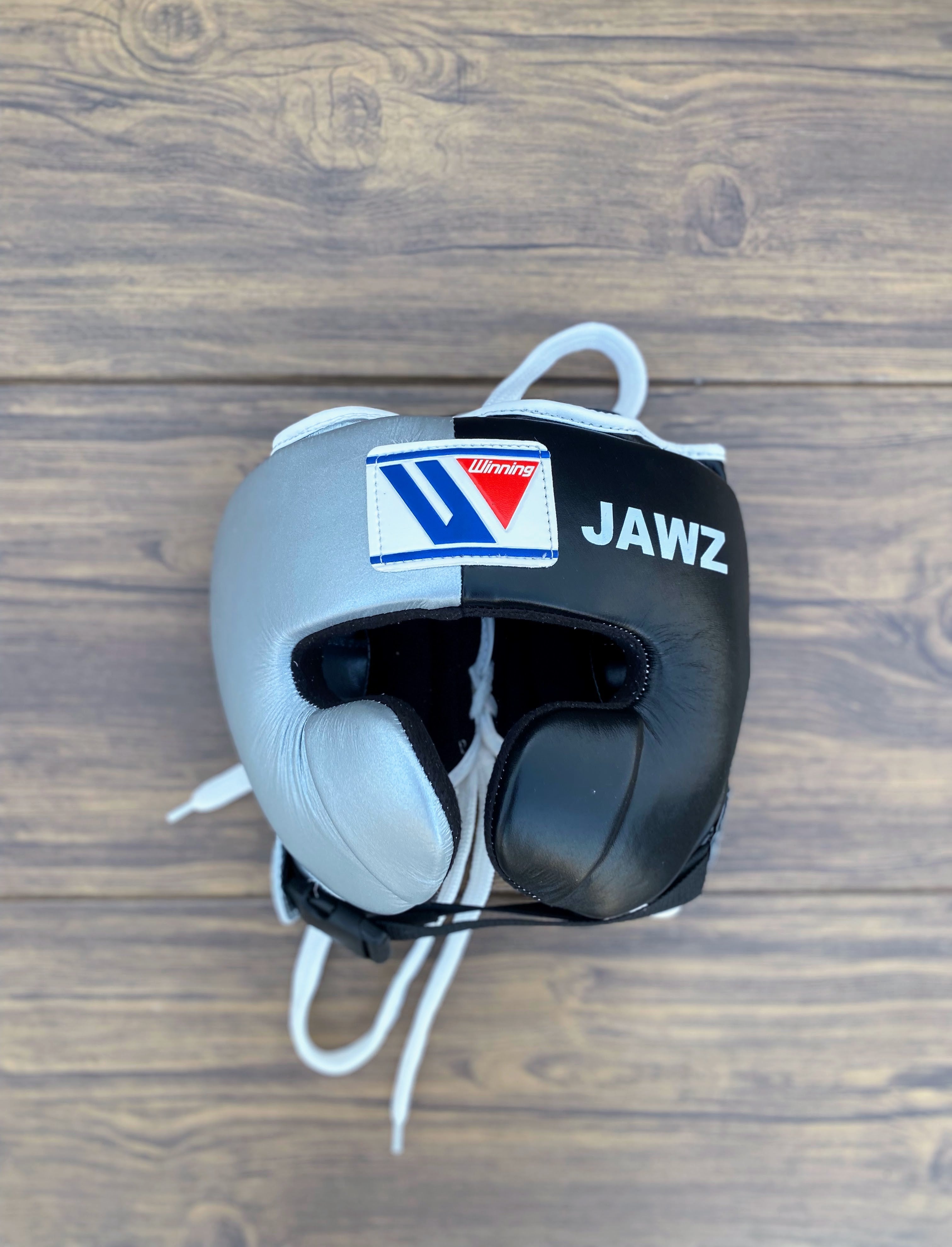 Winning Sparring Boxing Set Silver/Black Headguard