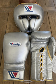 Winning Silver/Gold Boxing Set 14oz Gloves Full Gear Pack