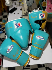 Winning Beginner Boxing Set Sky-Blue/Gold Gloves Training Kit