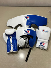 Winning White/Blue Boxing Set Heavy Duty Gloves Training Collection