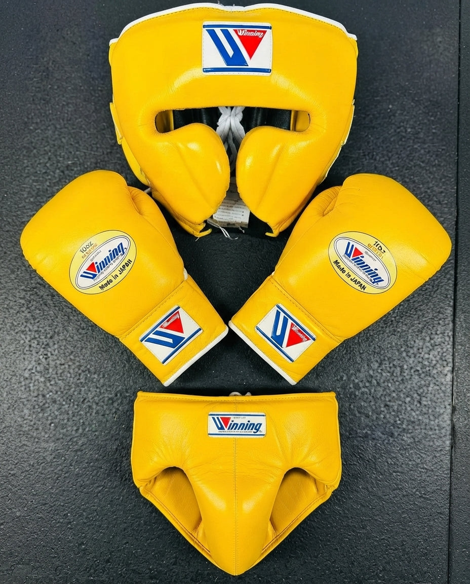 Winning Boxing Sets Yellow Training Set with Gloves and Focus Mitts