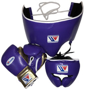 Winning Boxing Set Purple/Gold Gym Training Gloves Headguard