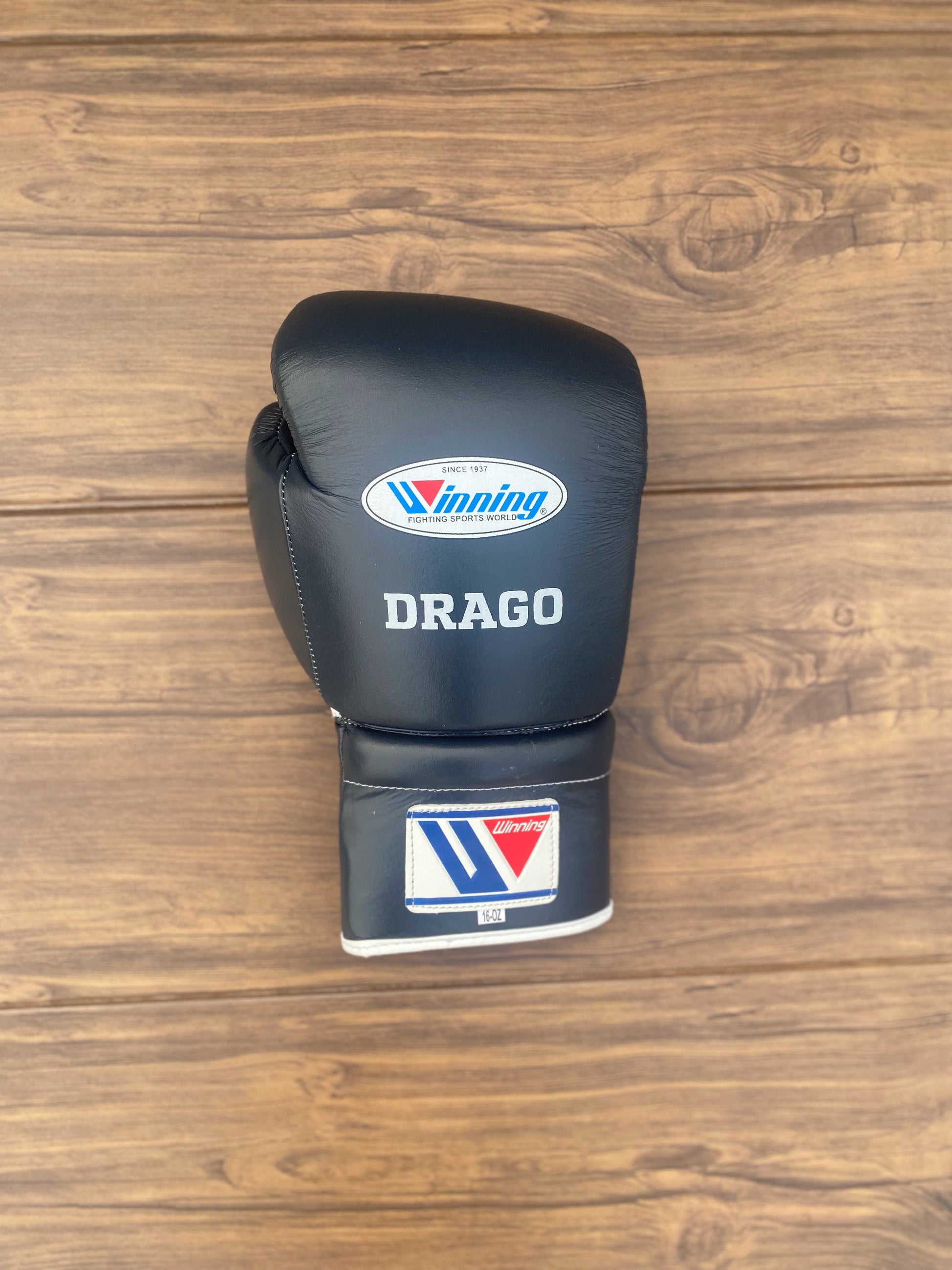 Winning Dark-Grey Boxing Set Gloves Back View