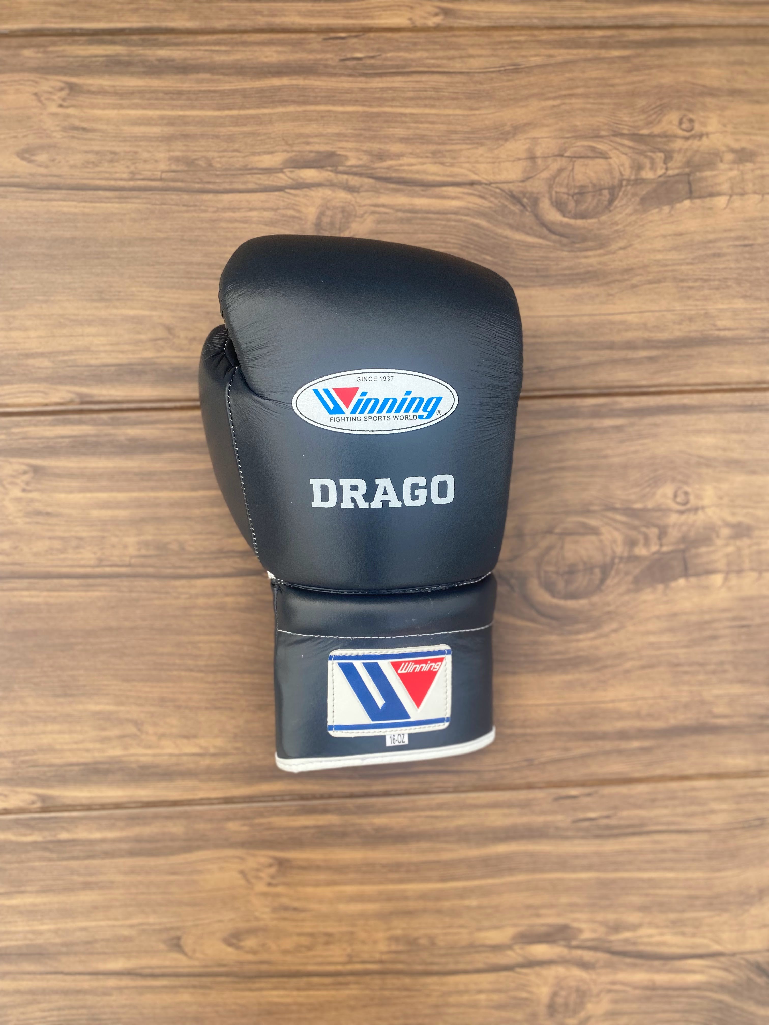 Winning Dark-Grey Boxing Set Gloves Back View