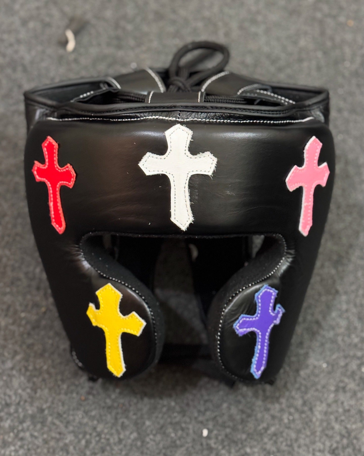 Winning Cheek protector Headgear | Black Chrome Heart Style