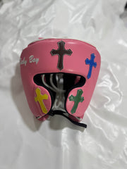 Winning Pink Chrome Heart Style Headgear Durable Training Protection Gear