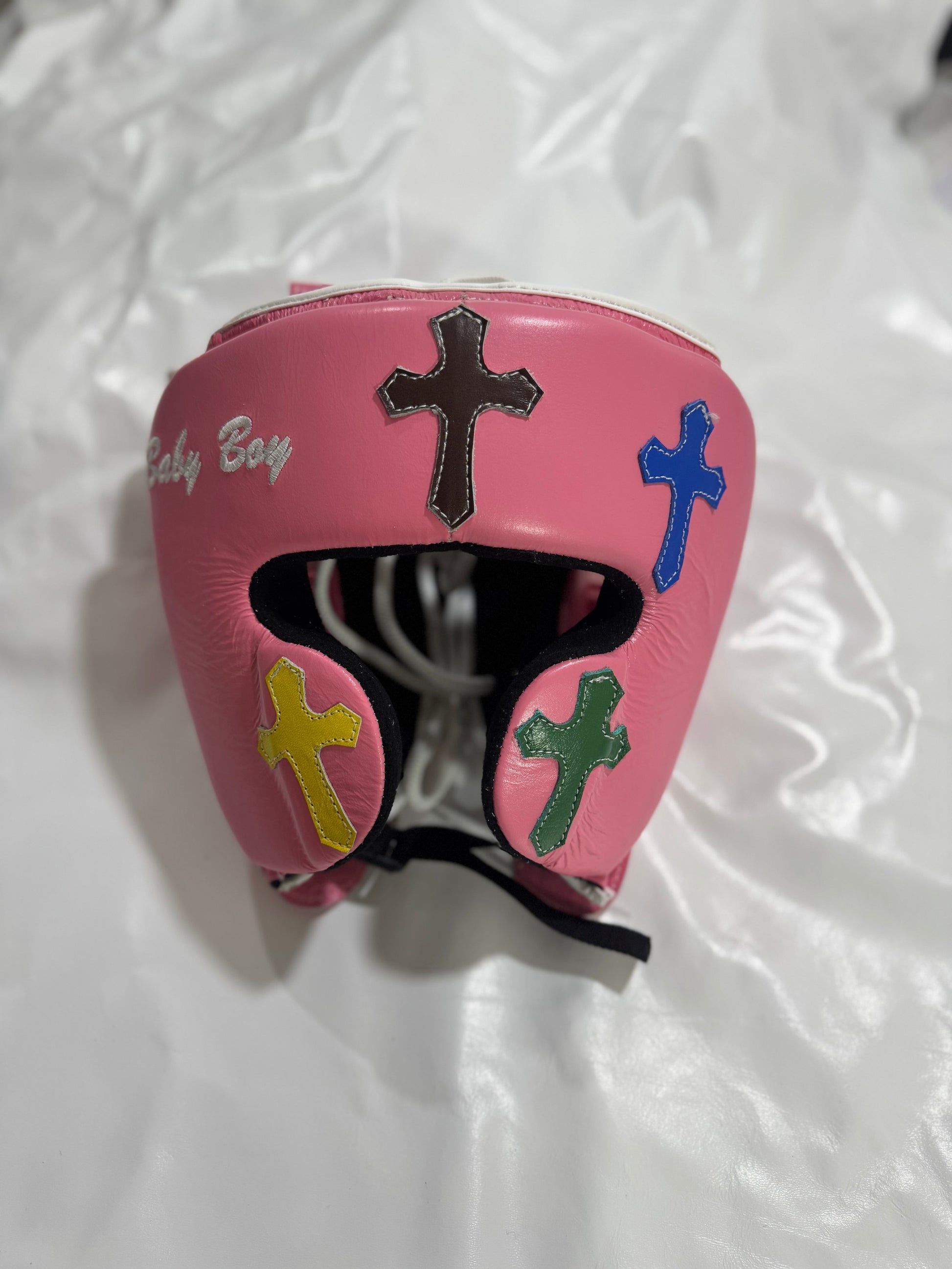 Winning Cheek protector Headgear | Pink Chrome Heart Style