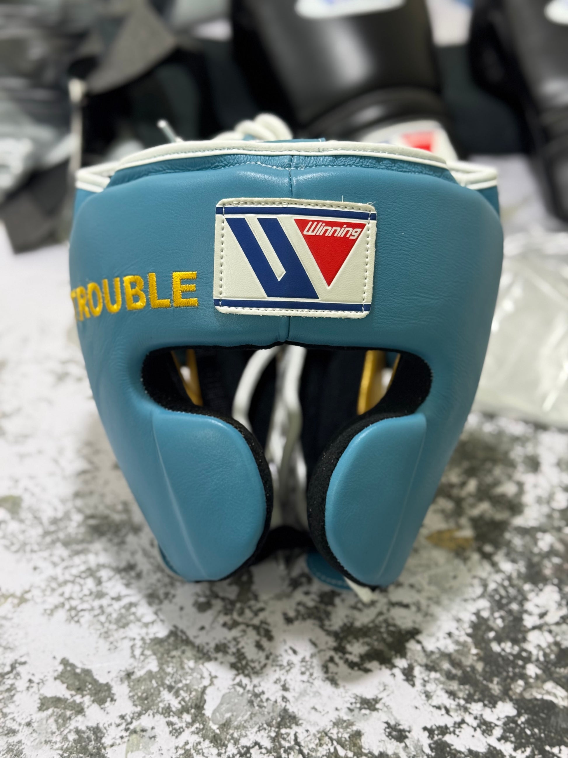 Winning Cheek protector Headgear | Sea-Green/Gold