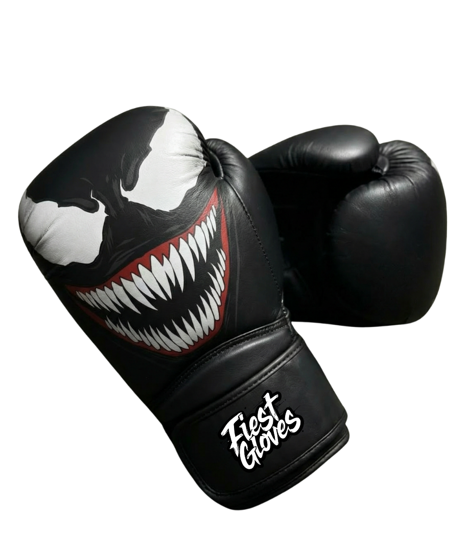 Fiest Winning Style Black Boxing Gloves Back View