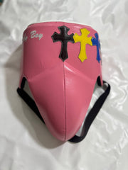 Winning Pink Chrome Heart Style Groin Guard Professional Boxing Protection