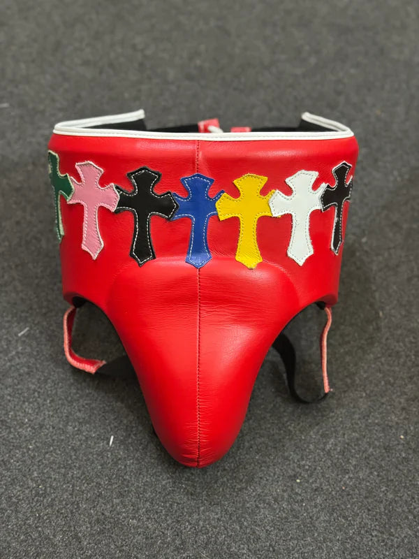 Winning Groin Protector | Red Chrome Heart Style