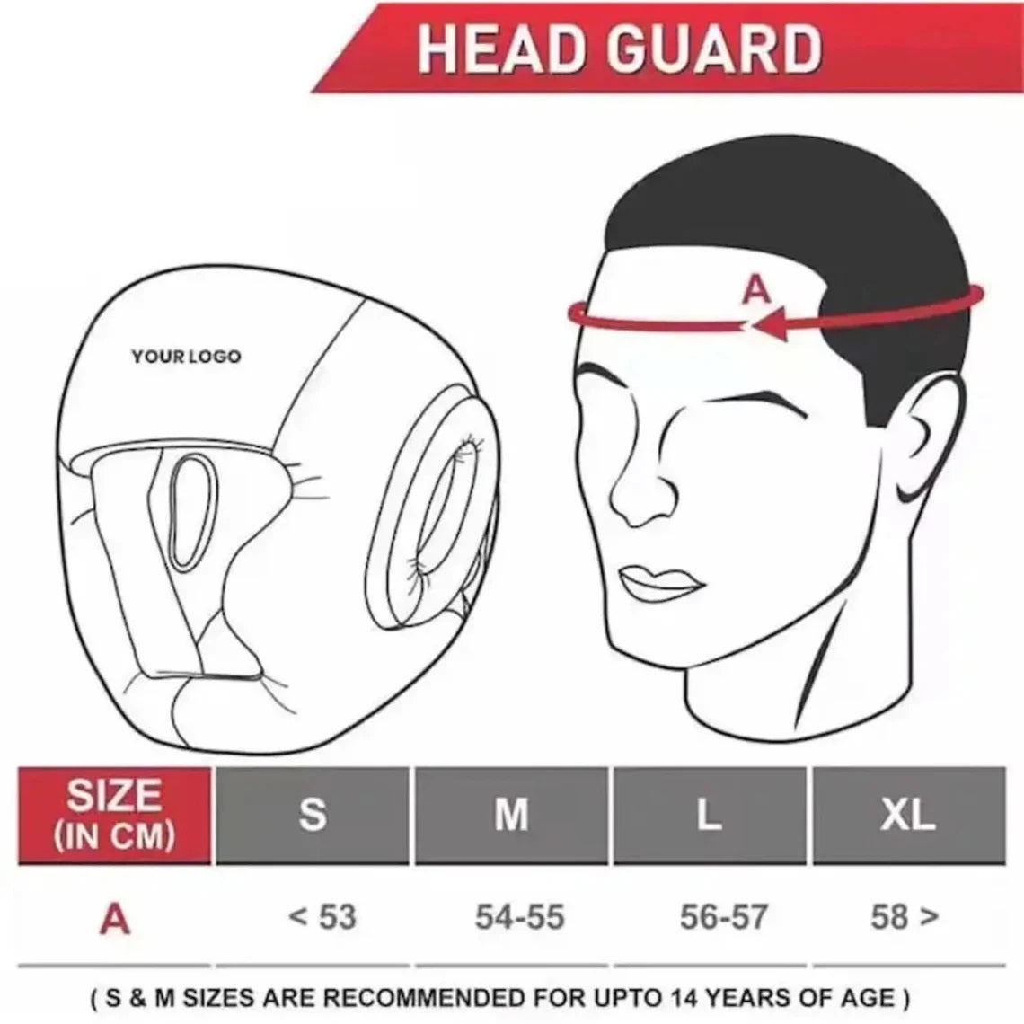 Winning Headgear Size chart
