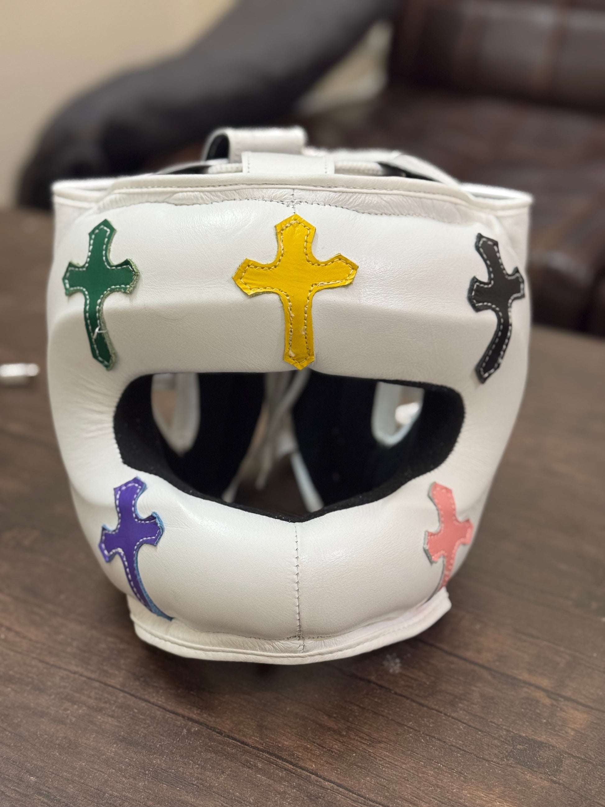 Winning Nosebar Headgear | White Chrome Heart Style