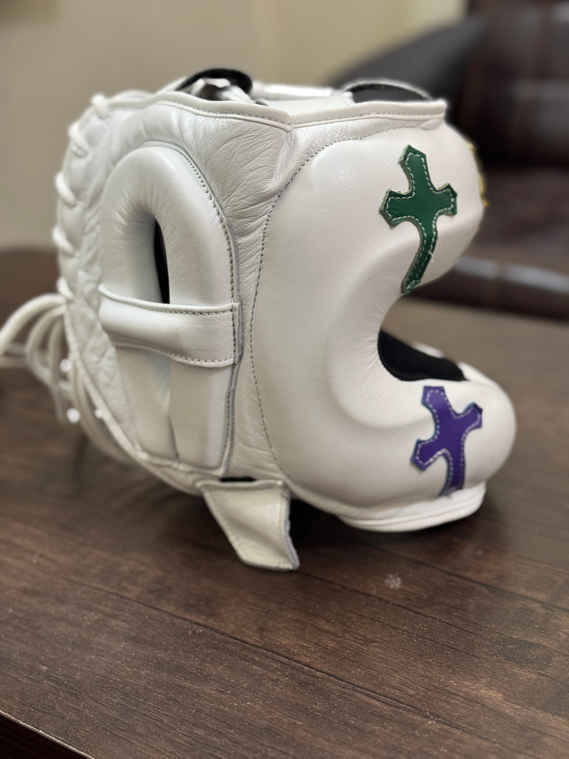 Winning Nosebar Headgear | White Chrome Heart Style