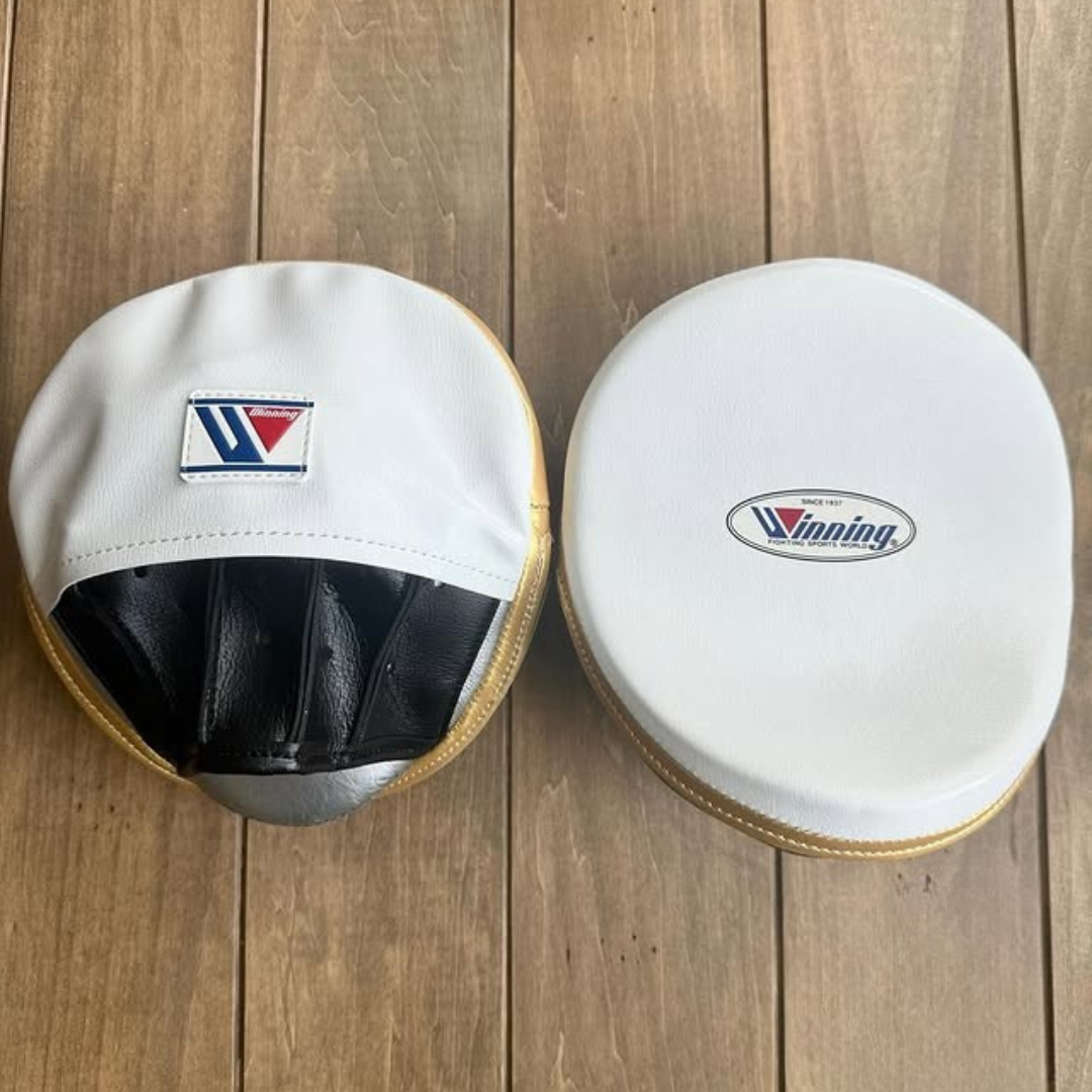 Winning Punching Mitts | White/Black/Gold