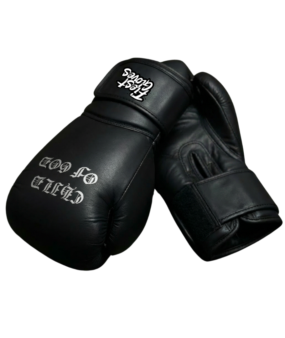 Fiest Winning Style Black Boxing Gloves Back View