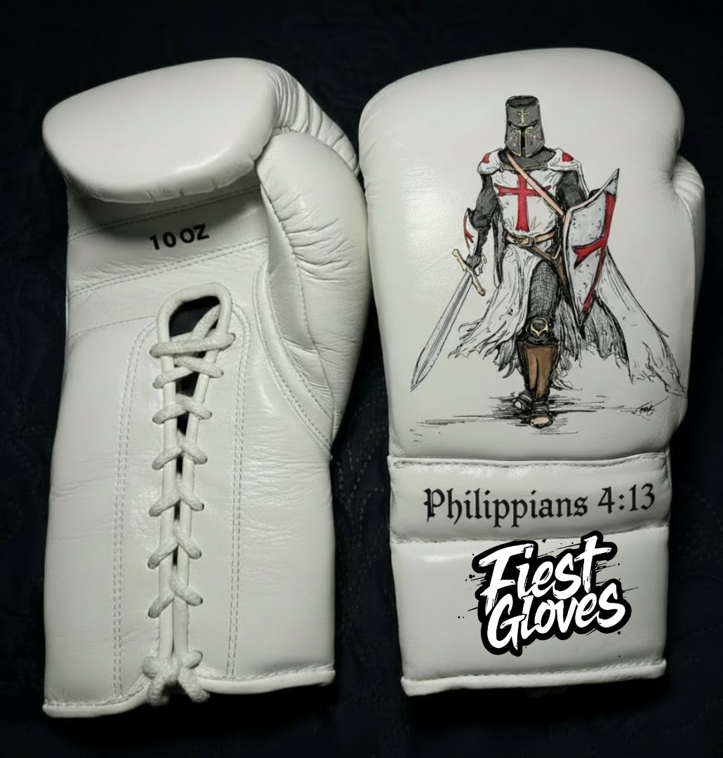 Fiest Winning Style White 14oz Boxing Gloves High Quality