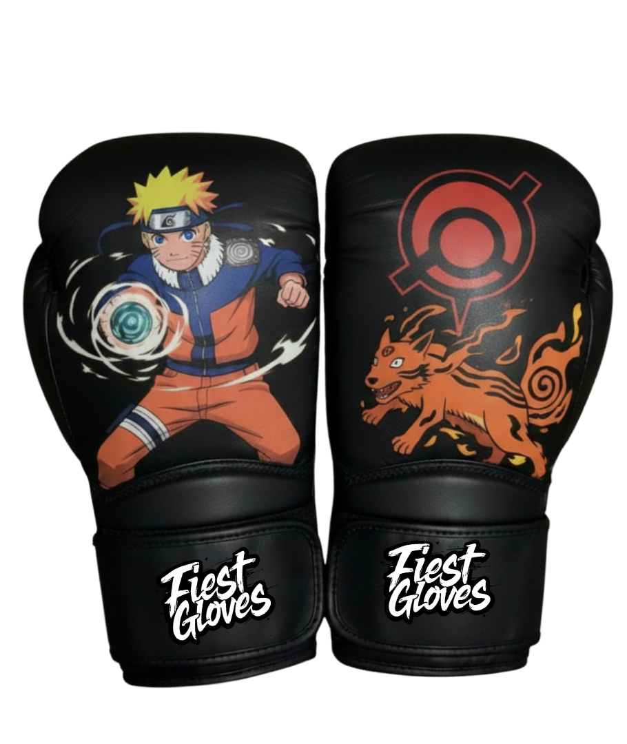 Fiest Winning Style Black Boxing Gloves Durable Gym Sparring