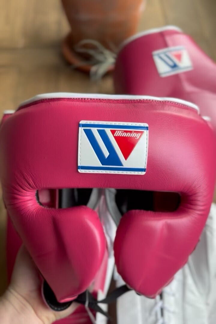 Winning boxing gloves set, Winning pink Boxing Gear, Winning Head Guard, Winning Groin Guard,