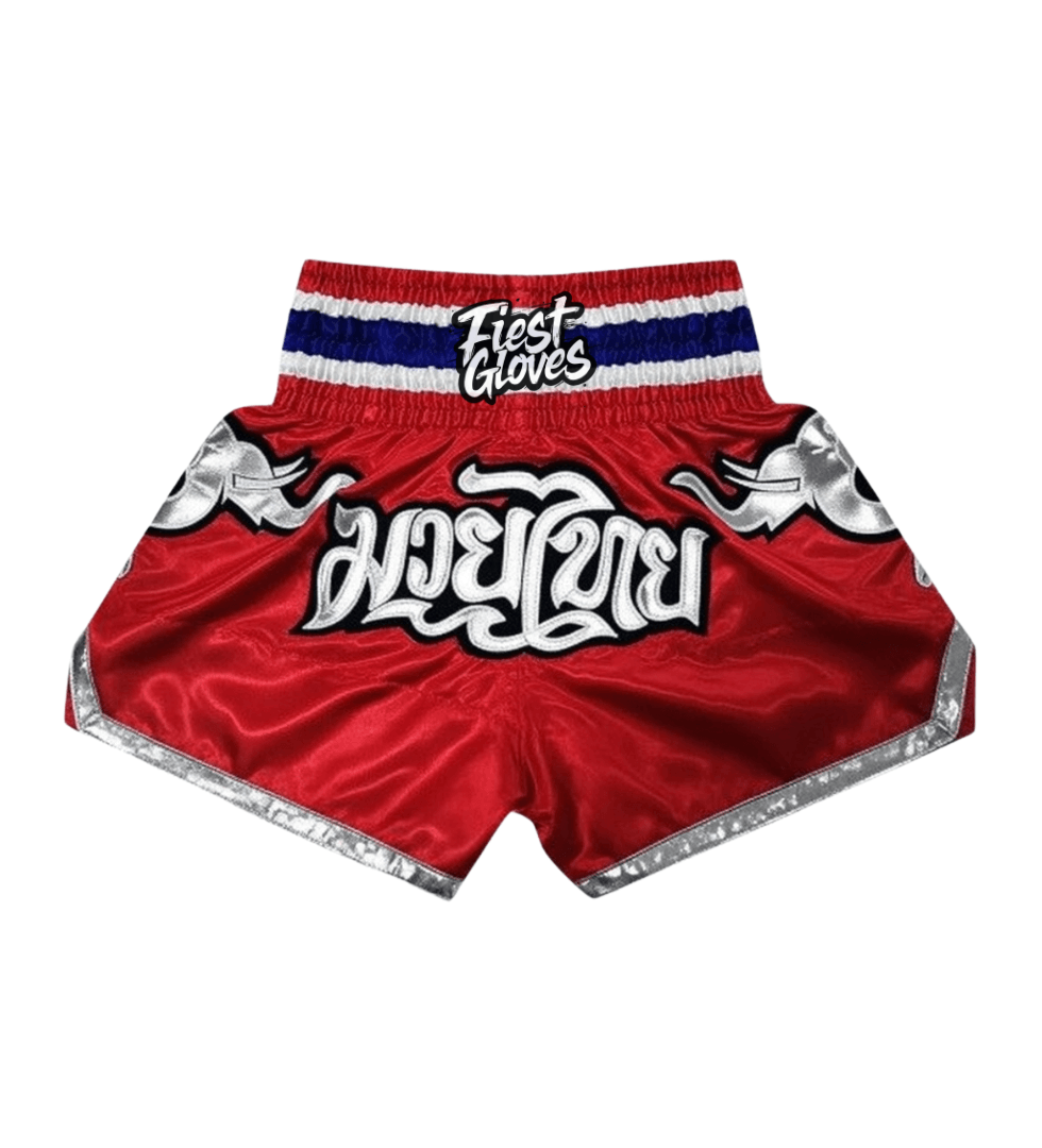 Premium red/silver/blue boxing shorts available in small medium large xl