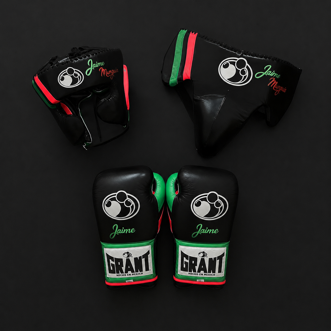Grant Budget Leather Training Set Black/Red/Green Durable Gym Bundle