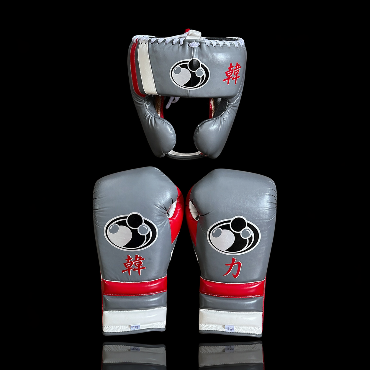 Grant Boxing Set Grey/Red/White Leather