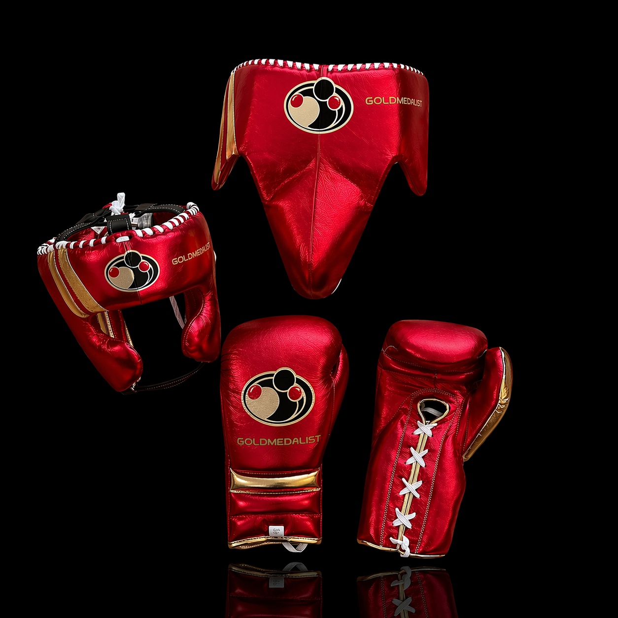 Grant Boxing Set Red/Gold Leather