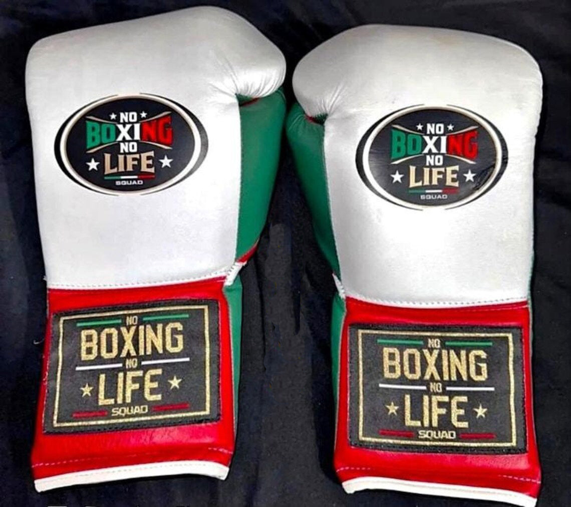 Affordable Custom No Boxing No Life Gloves White/Red/Green Training Pack