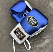 Affordable Leather No Boxing No Life Gloves Blue/White Beginner Training