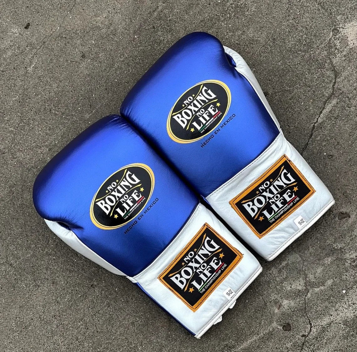 Affordable Leather No Boxing No Life Gloves Blue/White Beginner Training