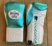 High Value No Boxing No Life Leather Gloves Sea-Green/White Fitness Use