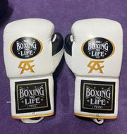 Budget No Boxing No Life Training Gloves White/Black/Gold 16oz Custom Fit