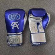 Affordable Custom No Boxing No Life Boxing Gloves Navy-Blue/Silver Daily Training