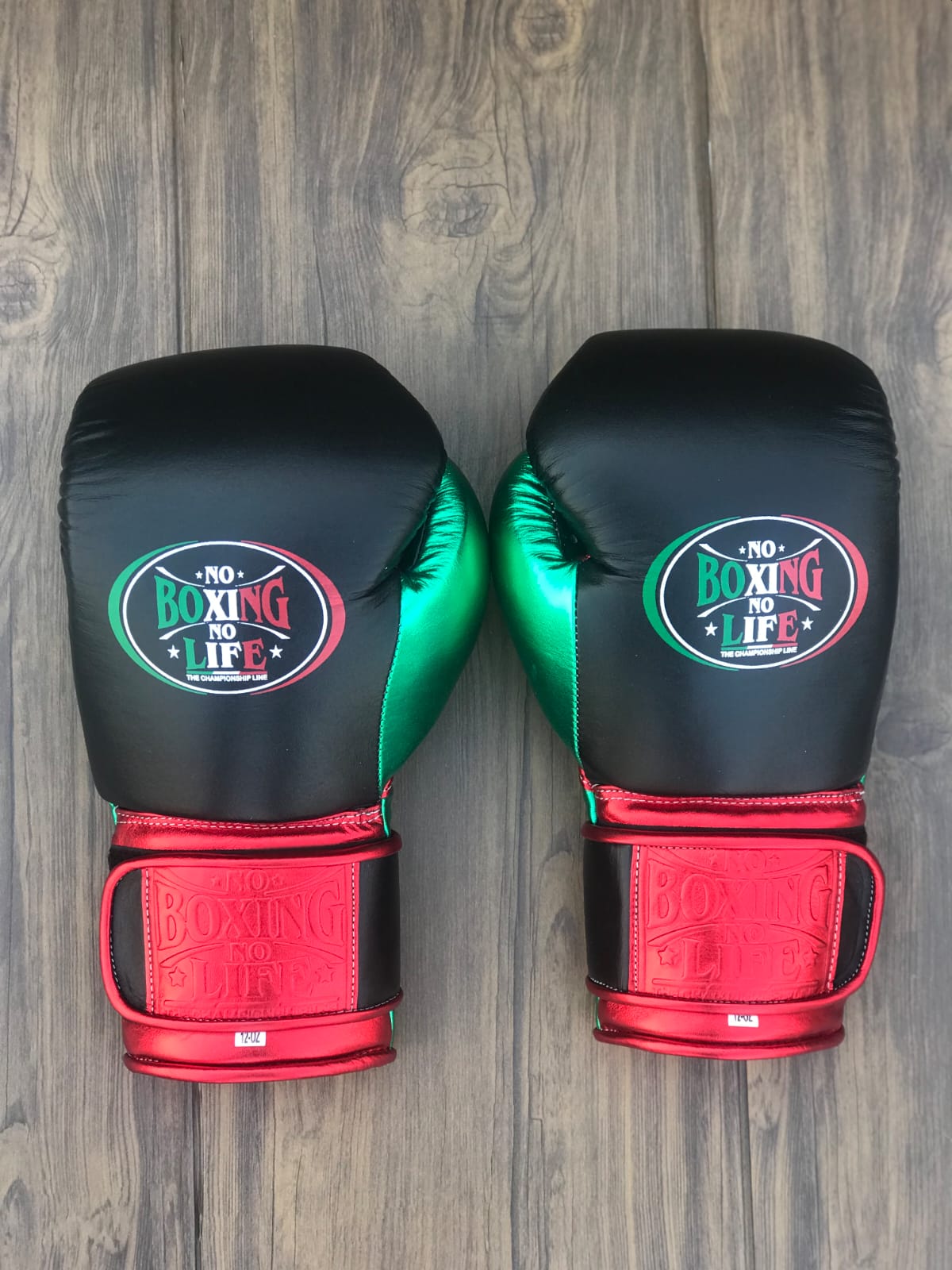 no boxing no life black/red/green boxing gloves velcro high quality sparring gloves