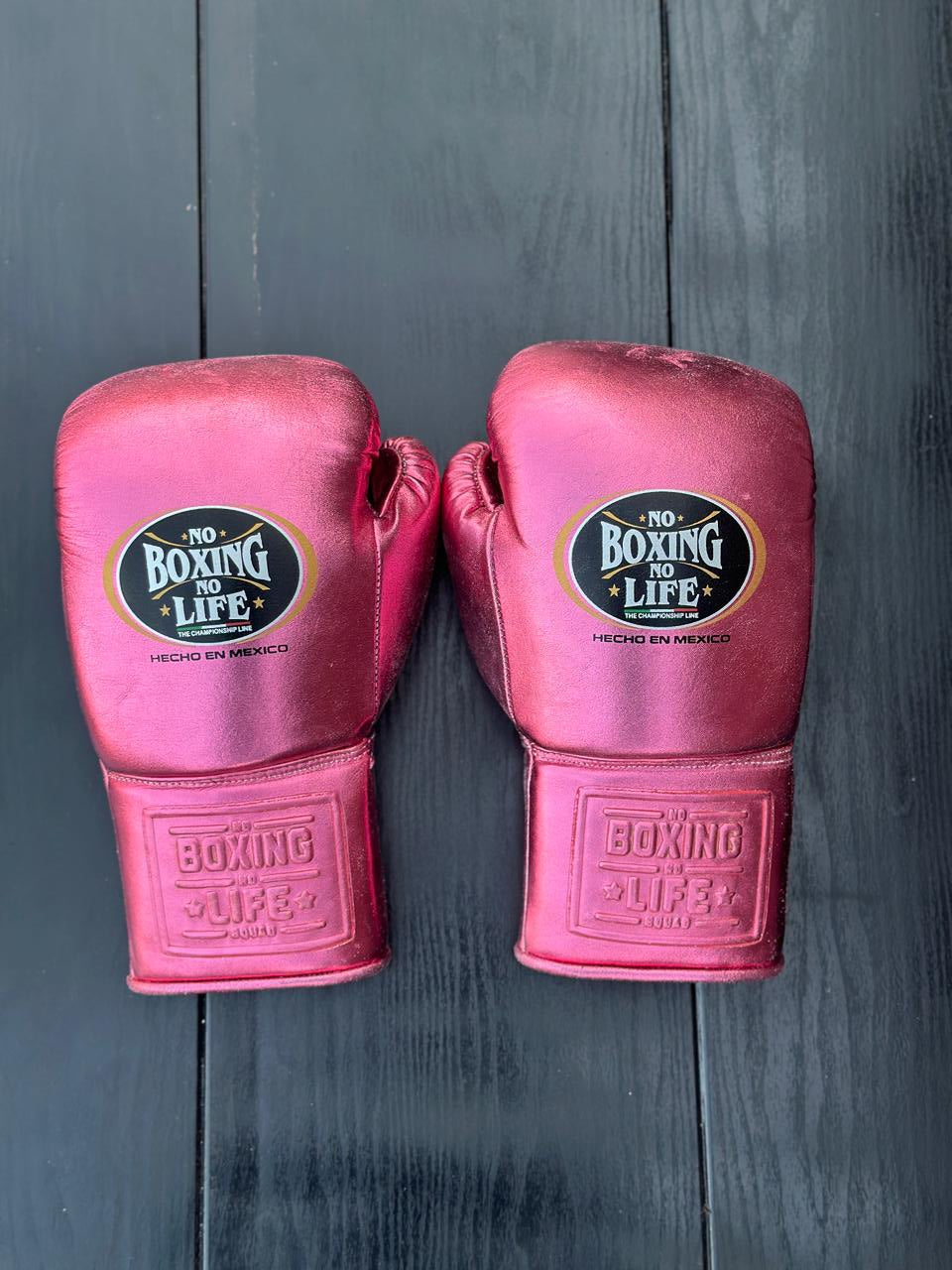 no boxing no life pink lace-up back view boxing gloves professional boxing gear premium quality